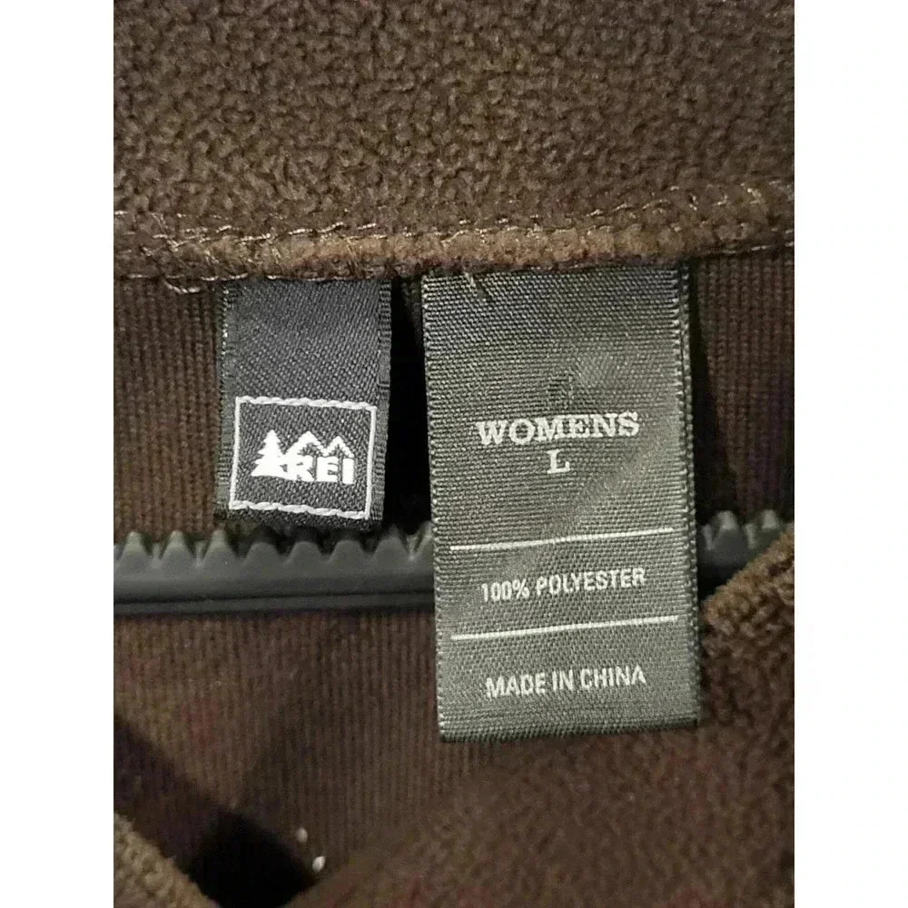 REI Fleece Pullover XL Classic Brown Long Sleeve V-Neck Large 1B - Picture 5 of 5